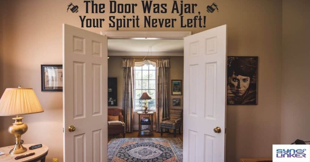 "The door was ajar, your spirit never left!"