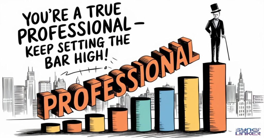 "You're a true professional – keep setting the bar high!"