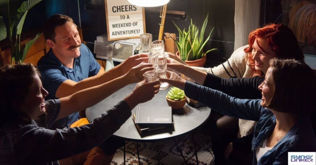 "Cheers to a weekend of new adventures!"