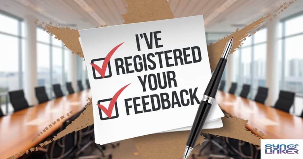 "I've Registered Your Feedback"