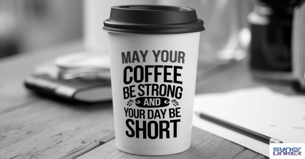 "May your coffee be strong and your day be short"