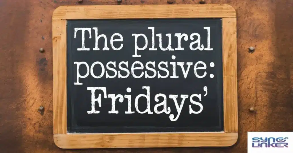 The Plural Possessive: Fridays'